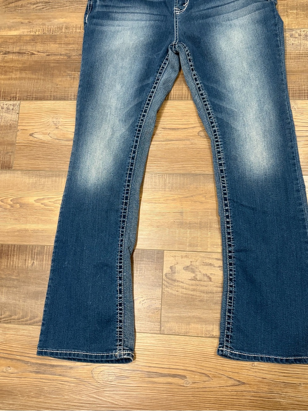 Wallflower Dark Blue Bootcut Jeans with Faded Front contract stitching - Picture 3 of 15